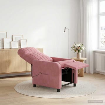 vidaXL Massage Recliner Roze fluweel, Verzenden, Nieuw