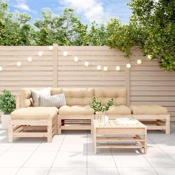 vidaXL 6-delige Loungeset massief grenenhout, Verzenden, Nieuw, 6 zitplaatsen, Loungeset