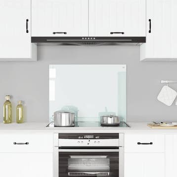 vidaXL Spatscherm keuken 80x60 cm gehard glas melkwit, Huis en Inrichting, Verzenden, Nieuw