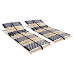 vidaXL Lattenbodems 2 st met 42 latten 7 zones 80x200 cm, Eenpersoons, Bruin, Verzenden, Nieuw