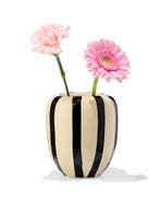 HEMA Vaas Ø9.7x15cm keramiek strepen zwart-wit, Verzenden, Nieuw