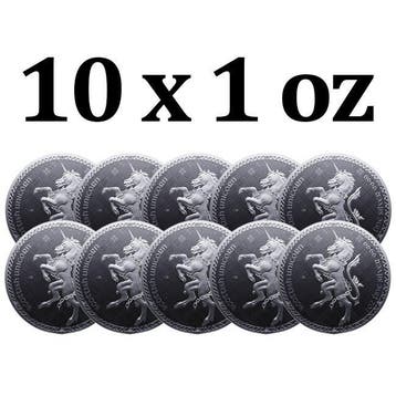 Niue. 2 Dollars 10 x 2023 1oz $2 NZD Niue Scottish Unicorn