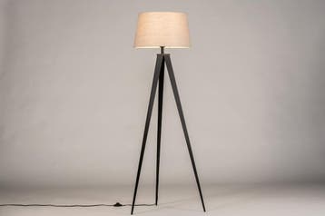 Rietveld Vloerlampen - Zwart, Taupe - Stof, Metaal, Verzenden, Nieuw