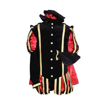Piet fluweel Malaga Zwart/Rood — XL, Ophalen of Verzenden, Nieuw