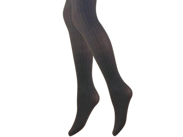 Panty - Zigzag Motief - 60 Den - Zwart/Mokka, Kleding | Dames, Leggings, Maillots en Panty's, Verzenden