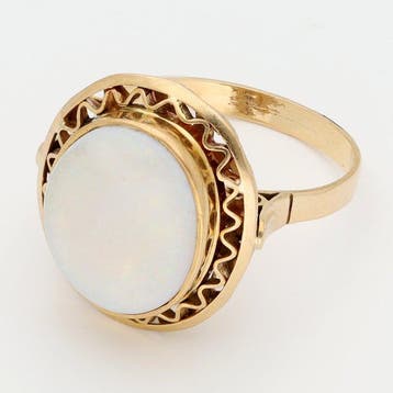 Ring - 18 karaat Geel goud - Opaal, Nieuw
