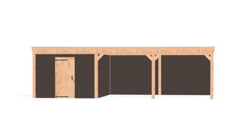 Douglas Overkapping met Schuur - 900 x 400cm - Bouwpakket, Nieuw