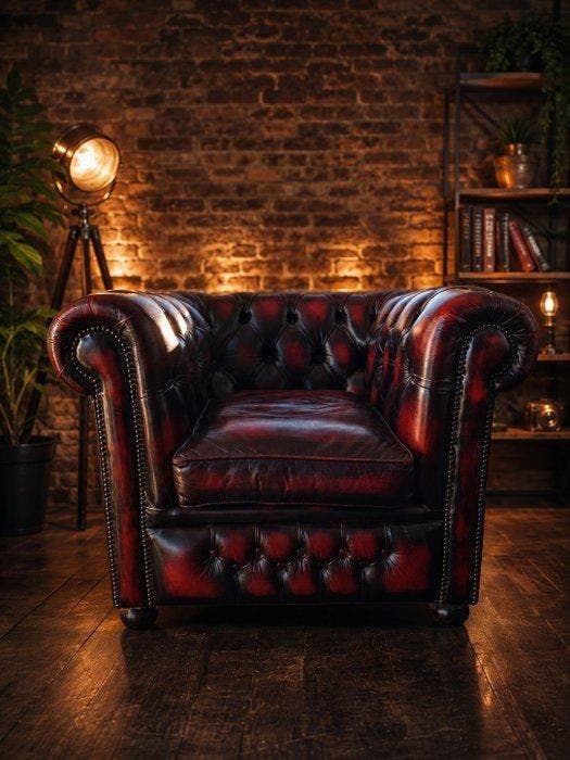 Fauteuil - Leder, Antiek en Kunst, Curiosa en Brocante