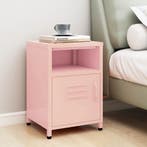 vidaXL Nachtkastje 35x35x51 cm staal roze, Huis en Inrichting, Minder dan 45 cm, Nieuw, Minder dan 55 cm, Verzenden