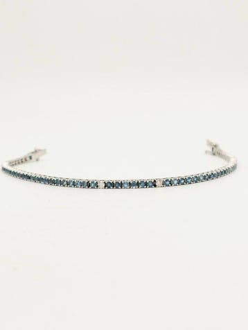 Armband - 18 karaat Witgoud Topaas - Diamant, Sieraden, Tassen en Uiterlijk, Nieuw