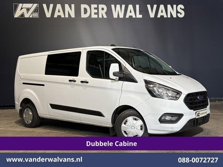 Ford Transit Custom | 2.0 TDCI 130pk L2H1 Dubbele Cabine, Auto's, Bestelauto's, Dealer onderhouden, Lease, Handgeschakeld, Diesel