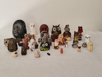 Collectie met dierenthema - Verzameling van 40 uilenfiguren