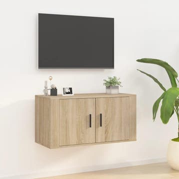 vidaXL Tv-wandmeubel 80x34,5x40 cm sonoma eikenkleurig, Huis en Inrichting, Kasten | Televisiemeubels, Verzenden, Nieuw, 50 tot 100 cm