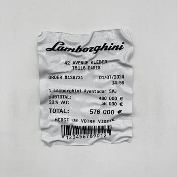 Soyz Bank (1988) - Lamborghini Aventador SVJ – Receipt –