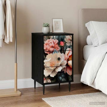 vidaXL Nachtkastje BORNE 2 st Zwart eiken 36 x 33 x 61 cm, Minder dan 45 cm, Verzenden, Nieuw, 55 tot 70 cm