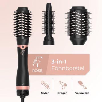 2dekans | Flaire ROSÉ Föhnborstel met 2 Opzetstukken -, Ophalen of Verzenden, Gebruikt