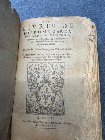 Hierome Cardanus - Les livres de Hierome Cardanus médecin