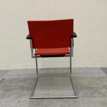 complete set 4x vergaderstoelen Casala rode stoffering,, Ophalen of Verzenden, Gebruikt, Stof
