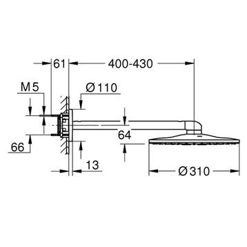 Regendoucheset Grohe Rainshower SmartActive Cube 31 cm met, Ophalen of Verzenden, Nieuw