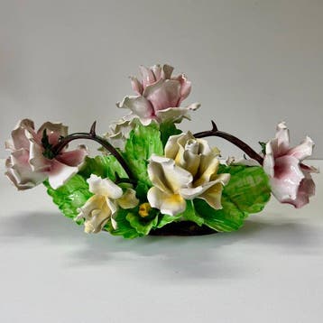 Decoratief ornament - Capodimonte - Yellow & Red - Italië -