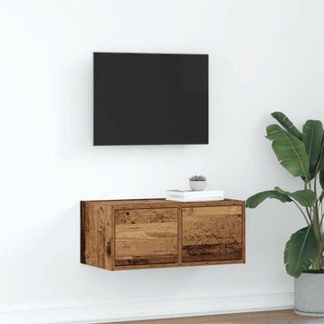 vidaXL TV-meubel 60x31x25,5 cm bewerkt hout oud houtkleurig, Minder dan 50 cm, Verzenden, Nieuw, Minder dan 100 cm