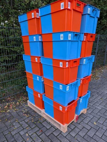 Kunststof bakken en kratten vanaf € 2,70 per stuk, Nieuw, Krat
