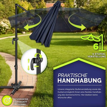 Zweefparasol - Tuinparasol - Parasol 300 cm - Met voet - Met, Verzenden, Zo goed als nieuw