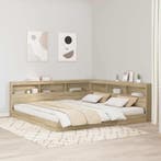 vidaXL Boekenkast Bed met plank Sonoma eiken 180 x 200 cm, Verzenden, Nieuw, Bruin, Hout