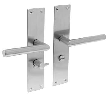 Deurklink Jura met schild WC63/8 geborsteld RVS - deurbes..., Ophalen of Verzenden, Nieuw, Rvs, Klink of Kruk