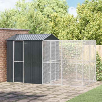 vidaXL Vogelkooi Antraciet 418 x 210 x 247 cm Gegalvaniseerd, Verzenden, Nieuw