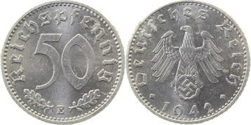 Duitsland 50 Pfennig 1942 E vz/st minimale Korrosion J 37..., Verzenden