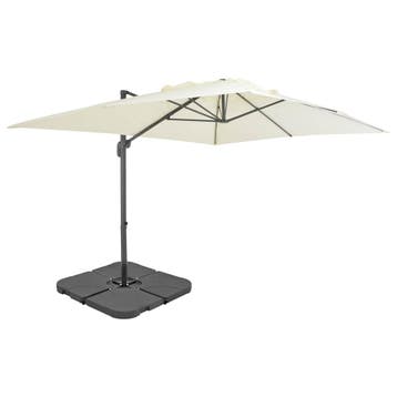 vidaXL Parasol met draagbare voet zandkleurig, Verzenden, Nieuw