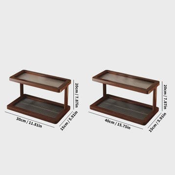2-Laags Bamboe Tafelrek met Acryl Bodem - Compacte Opberger, Verzenden, Nieuw