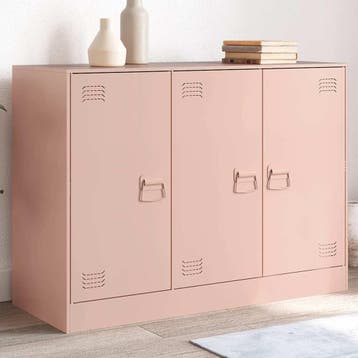 vidaXL Dressoir 99x39x73 cm staal roze, Huis en Inrichting, Verzenden, Nieuw, 50 tot 100 cm, Metaal