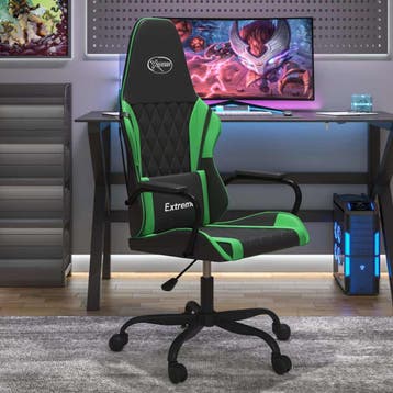 vidaXL Gamestoel kunstleer zwart en groen, Verzenden, Nieuw, Groen