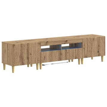 vidaXL 5-delige LED TV-kast Artisanaal eiken Bewerkt hout, Minder dan 50 cm, Verzenden, Nieuw, Minder dan 100 cm