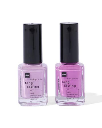 HEMA Long lasting nagellak set paars 2-delig laag geprijsd, Verzenden, Nieuw
