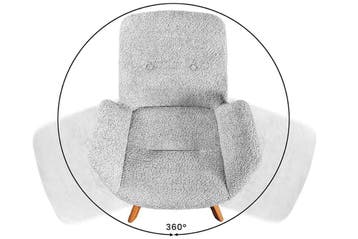 Draaibare design stoel BALTIC grijs Boucle naturel eiken, Ophalen of Verzenden, Nieuw