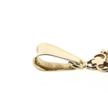 Bicolor gouden hanger met amethist (Hanger of bedel), Ophalen of Verzenden, Gebruikt, Goud, Overige merken