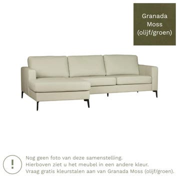 Leren hoekbank Match - 2.5-zits arm rechts + Longchair arm, 250 tot 300 cm, Bohemian, Industrieel, Modern, Scandinavisch, Hoekbank