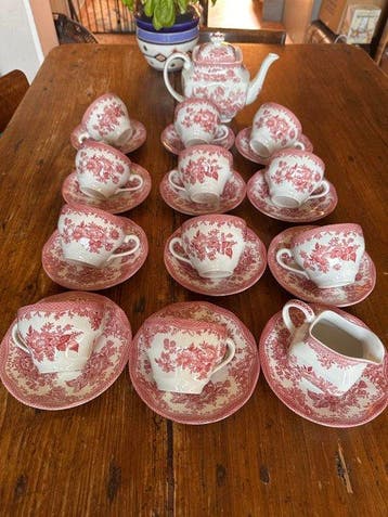 Enoch Wedgwood - Theeservies (25) - Keramiek - Aziatische