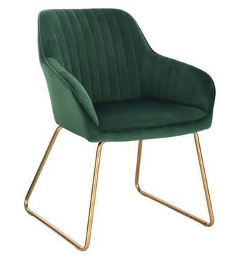 Fluwelen Eetkamerstoel met Armleuningen en Metalen Poten, Huis en Inrichting, Stoelen, Verzenden, Nieuw
