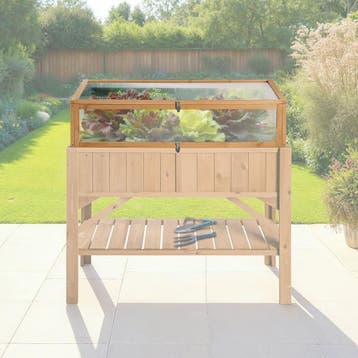 Houten kweekbak voor hoge plantenbak 115x53x34cm - bruin, Verzenden, Nieuw