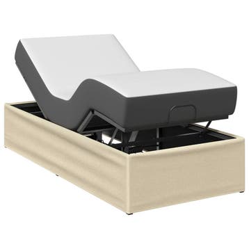 vidaXL Elektrisch Verstelbaar Bedframe Crèmekleurig, Verzenden, Nieuw, Crème, Metaal
