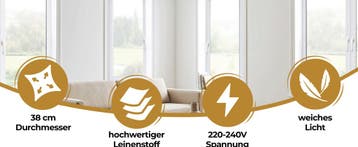 Plafondlamp Zwart Stof ø38cm (Lampen, Interieur), Verzenden, Nieuw