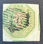 Groot-Brittannië 1870 - SG 54 pk £1000 - 1s pale green with, Gestempeld
