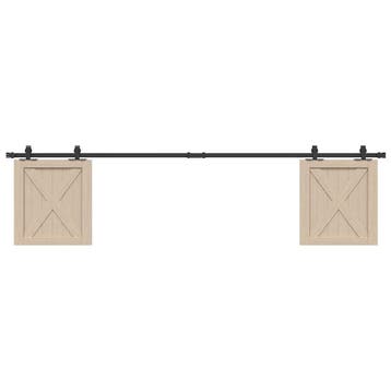 vidaXL Ophangset voor schuifdeur 213 cm koolstofstaal, Verzenden, Nieuw