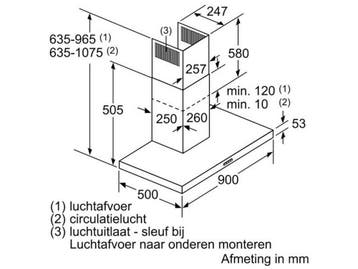 Siemens LC96BBC60 - Wandafzuigkap iQ100 - 3 standen 619 m3/h, Verzenden, Zo goed als nieuw