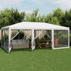 vidaXL Partytent met 10 mesh zijwanden 6x4 m HDPE wit, Verzenden, Nieuw, Partytent