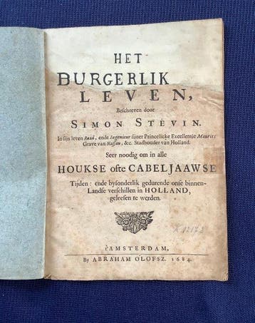 Simon Stevin - Het Burgerlick Leven - 1684
